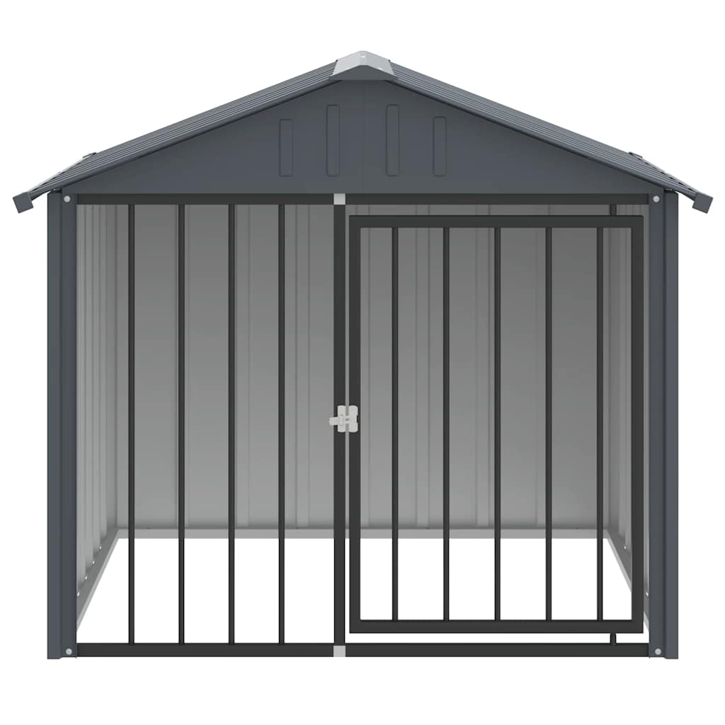 vidaXL Hundehütte mit Dach Schwarz 117x103x102 cm Verzinkter Stahl