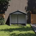 vidaXL Hundehütte mit Dach Schwarz 117x103x102 cm Verzinkter Stahl