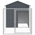 vidaXL Hundehütte mit Auslauf Anthrazit 117x201x123cm Verzinkter Stahl