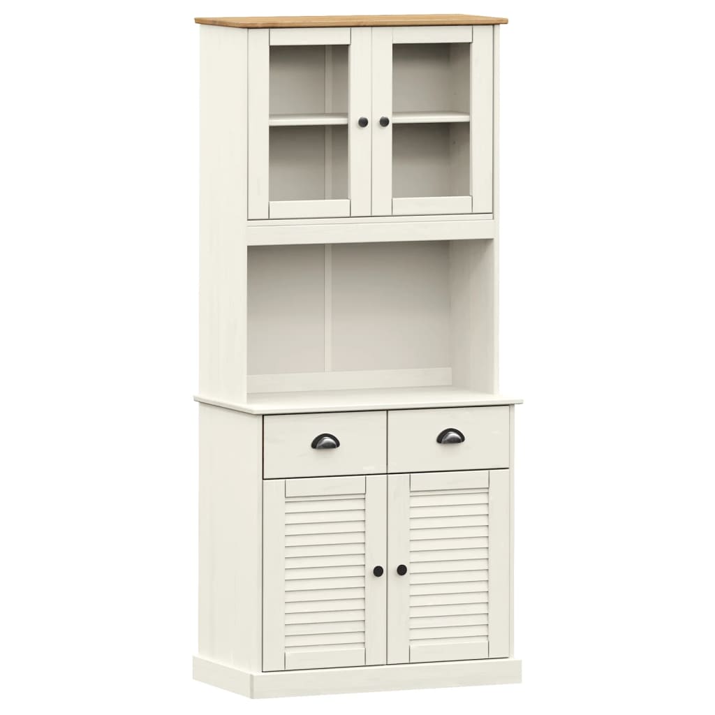vidaXL Highboard VIGO Weiß 78x40x175 cm Massivholz Kiefer
