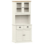 vidaXL Highboard VIGO Weiß 78x40x175 cm Massivholz Kiefer