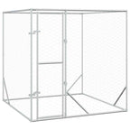 vidaXL Outdoor-Hundezwinger Silbern 2x2x2 m Verzinkter Stahl