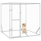 vidaXL Outdoor-Hundezwinger Silbern 2x2x2 m Verzinkter Stahl