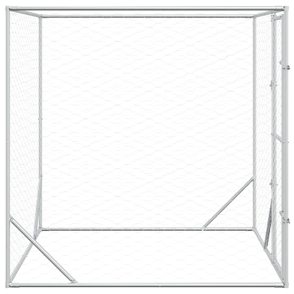 vidaXL Outdoor-Hundezwinger Silbern 2x2x2 m Verzinkter Stahl