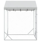 vidaXL Outdoor-Hundezwinger mit Dach Silber 2x2x2,5 m Verzinkter Stahl
