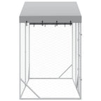 vidaXL Outdoor-Hundezwinger mit Dach Silber 3x1,5x2,5m Stahl Verzinkt