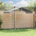 vidaXL Outdoor-Hundezwinger mit Dach Silber 3x1,5x2,5m Stahl Verzinkt