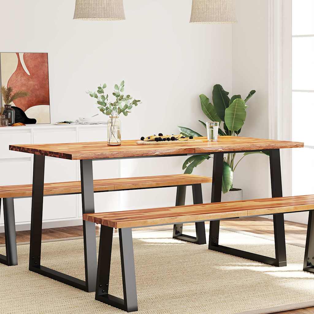 vidaXL Esstisch Baumkante 110x70x75 cm Massivholz Akazie
