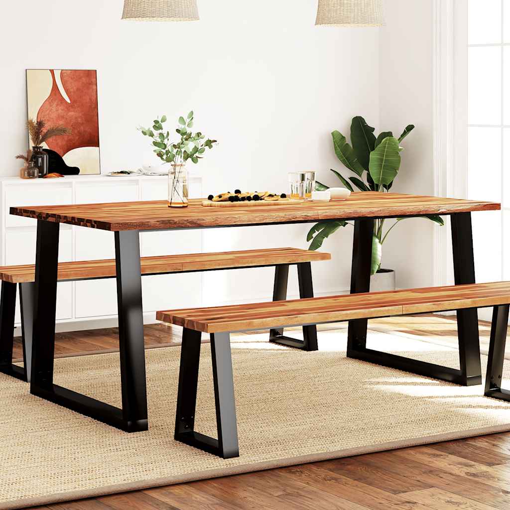vidaXL Esstisch Baumkante 110x70x75 cm Massivholz Akazie