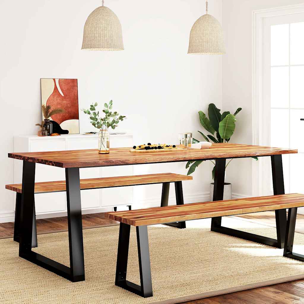 vidaXL Esstisch Baumkante 110x70x75 cm Massivholz Akazie