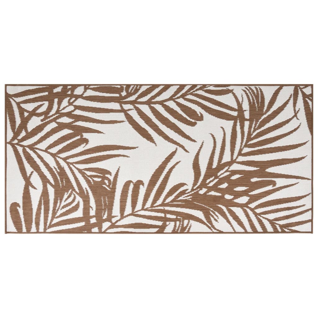 vidaXL Outdoor-Teppich Braun und Weiß 80x150 cm Beidseitig Nutzbar