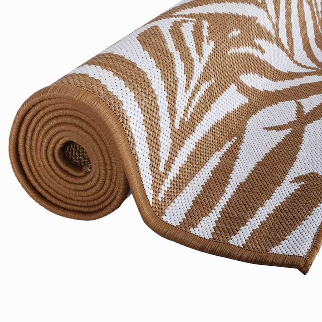 vidaXL Outdoor-Teppich Braun und Weiß 80x150 cm Beidseitig Nutzbar