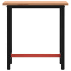 vidaXL Werkbank 80x55x81,5 cm Massivholz Buche und Metall