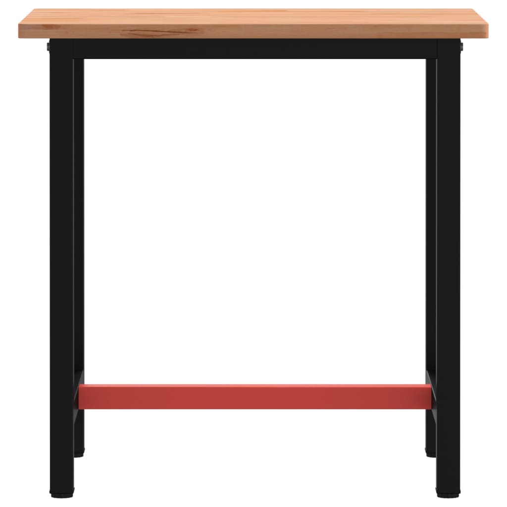 vidaXL Werkbank 80x55x81,5 cm Massivholz Buche und Metall