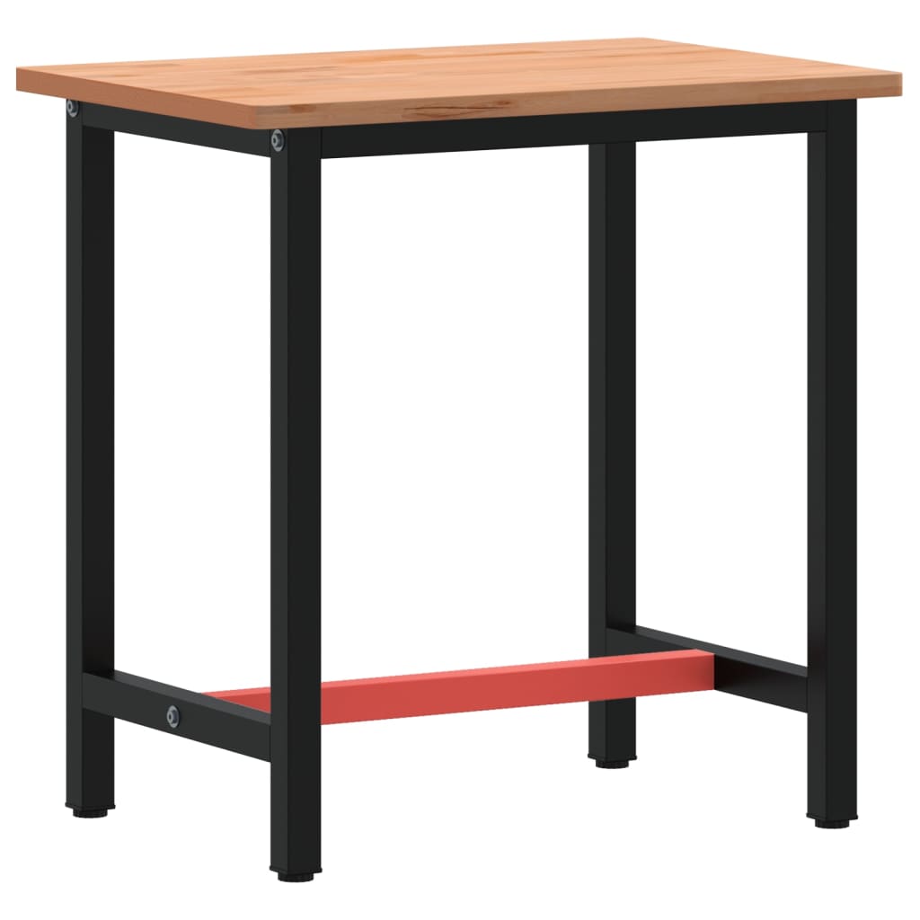 vidaXL Werkbank 80x55x81,5 cm Massivholz Buche und Metall