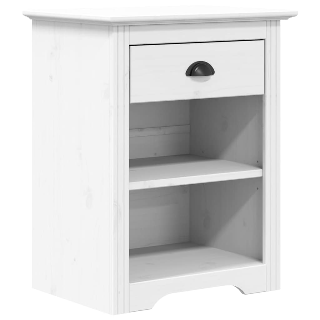 vidaXL Nachttisch BODO Weiß 53x38,5x67 cm Massivholz Kiefer