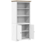 vidaXL Bücherregal BODO Weiß und Braun 82x40x173 cm Massivholz Kiefer