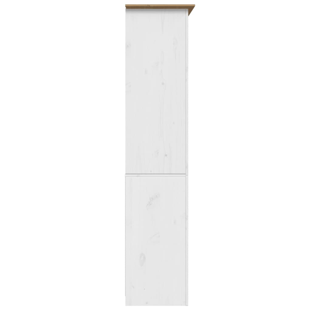 vidaXL Bücherregal BODO Weiß und Braun 82x40x173 cm Massivholz Kiefer
