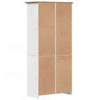 vidaXL Bücherregal BODO Weiß und Braun 82x40x173 cm Massivholz Kiefer