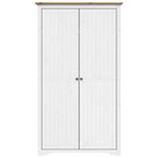 vidaXL Kleiderschrank BODO Weiß und Braun 99x53,5x173 cm Kiefernholz