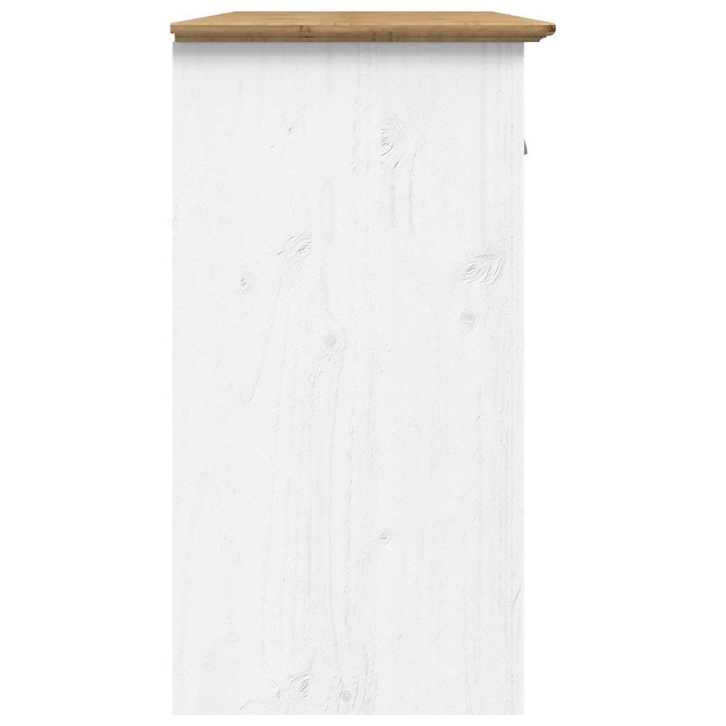 vidaXL Sideboard BODO Weiß und Braun 115,5x44x80 cm Massivholz Kiefer