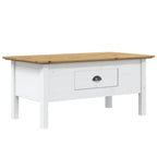 vidaXL Couchtisch BODO Weiß und Braun 100x55x46 cm Massivholz Kiefer