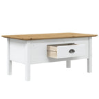 vidaXL Couchtisch BODO Weiß und Braun 100x55x46 cm Massivholz Kiefer