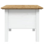 vidaXL Couchtisch BODO Weiß und Braun 100x55x46 cm Massivholz Kiefer