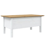 vidaXL Couchtisch BODO Weiß und Braun 100x55x46 cm Massivholz Kiefer