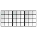 vidaXL Wandspiegel 3 Stk. Schwarz 80x60 cm Metall