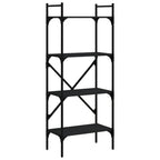 vidaXL Bücherregal 4 Fächer Schwarz 56x31,5x138,5 cm Holzwerkstoff