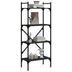 vidaXL Bücherregal 4 Fächer Schwarz 56x31,5x138,5 cm Holzwerkstoff