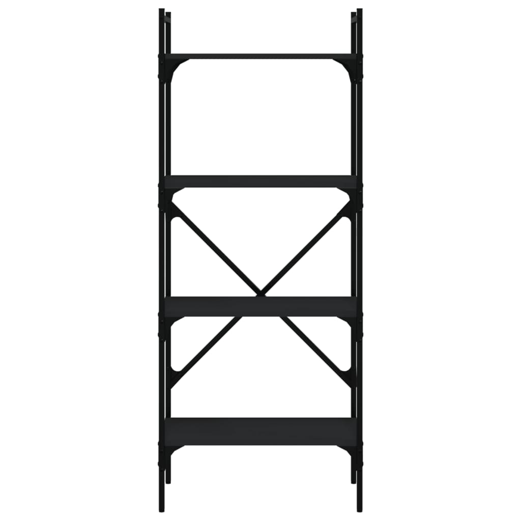vidaXL Bücherregal 4 Fächer Schwarz 56x31,5x138,5 cm Holzwerkstoff
