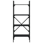 vidaXL Bücherregal 4 Fächer Schwarz 56x31,5x138,5 cm Holzwerkstoff