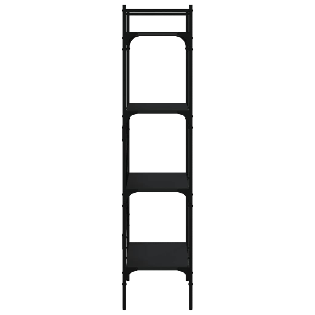 vidaXL Bücherregal 4 Fächer Schwarz 56x31,5x138,5 cm Holzwerkstoff