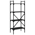vidaXL Bücherregal 4 Fächer Schwarz 56x31,5x138,5 cm Holzwerkstoff