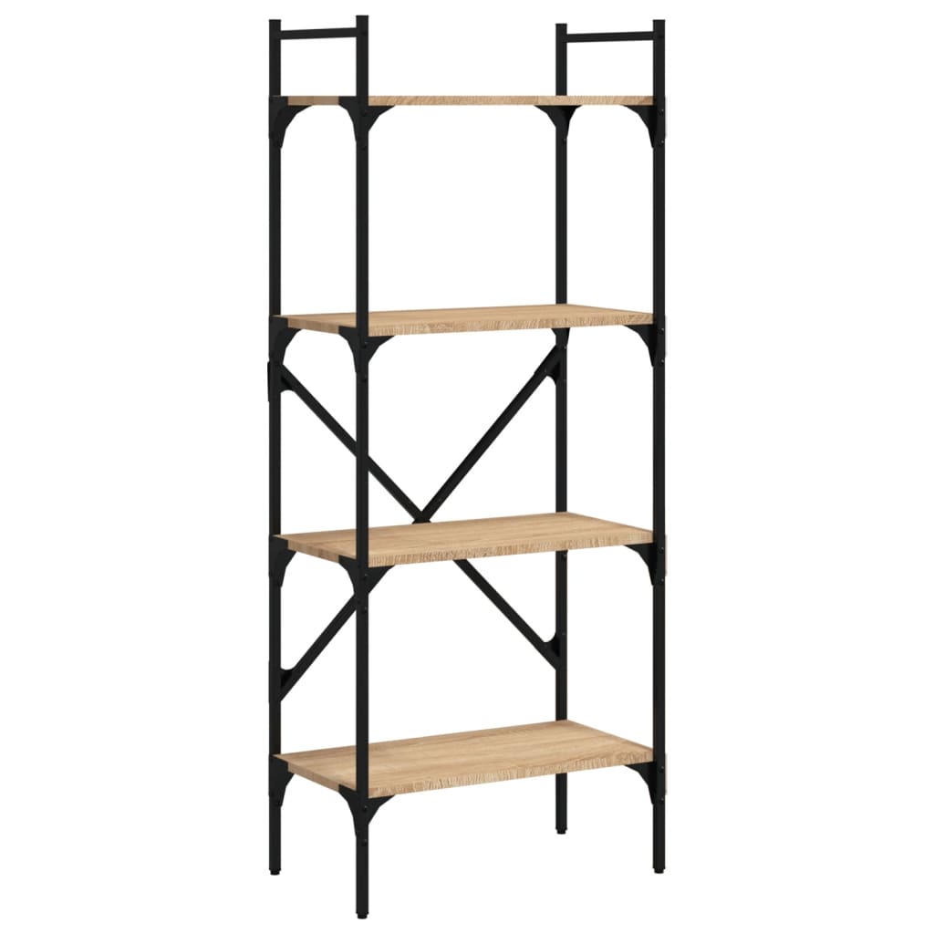 vidaXL Bücherregal 4 Fächer Sonoma-Eiche 56x31,5x138,5cm Holzwerkstoff