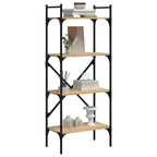 vidaXL Bücherregal 4 Fächer Sonoma-Eiche 56x31,5x138,5cm Holzwerkstoff