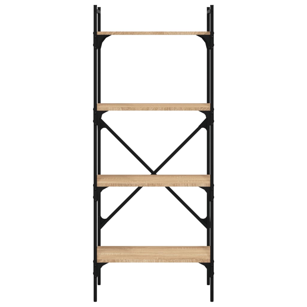vidaXL Bücherregal 4 Fächer Sonoma-Eiche 56x31,5x138,5cm Holzwerkstoff