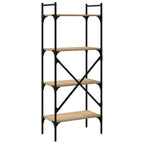 vidaXL Bücherregal 4 Fächer Sonoma-Eiche 56x31,5x138,5cm Holzwerkstoff