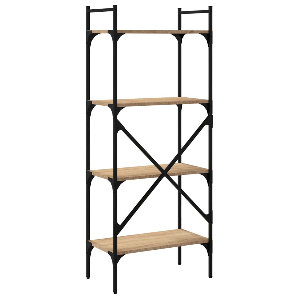 vidaXL Bücherregal 4 Fächer Sonoma-Eiche 56x31,5x138,5cm Holzwerkstoff