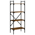 vidaXL Bücherregal 4 Fächer Räuchereiche 56x31,5x138,5cm Holzwerkstoff