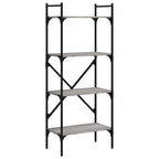 vidaXL Bücherregal 4 Fächer Grau Sonoma 56x31,5x138,5 cm Holzwerkstoff