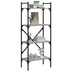 vidaXL Bücherregal 4 Fächer Grau Sonoma 56x31,5x138,5 cm Holzwerkstoff