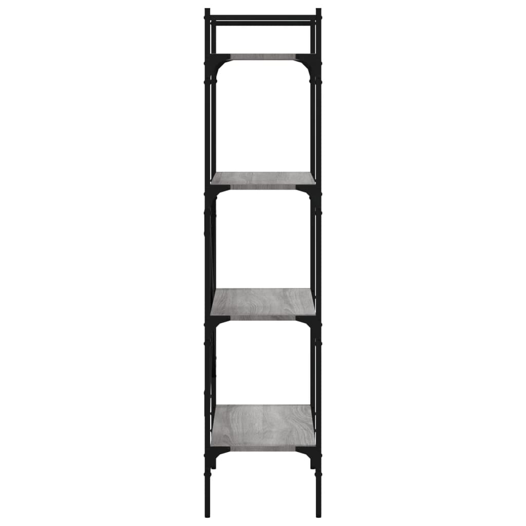 vidaXL Bücherregal 4 Fächer Grau Sonoma 56x31,5x138,5 cm Holzwerkstoff