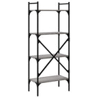 vidaXL Bücherregal 4 Fächer Grau Sonoma 56x31,5x138,5 cm Holzwerkstoff