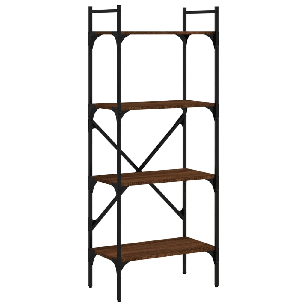 vidaXL Bücherregal 4 Fächer Braun Eiche 56x31,5x138,5 cm Holzwerkstoff