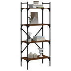 vidaXL Bücherregal 4 Fächer Braun Eiche 56x31,5x138,5 cm Holzwerkstoff