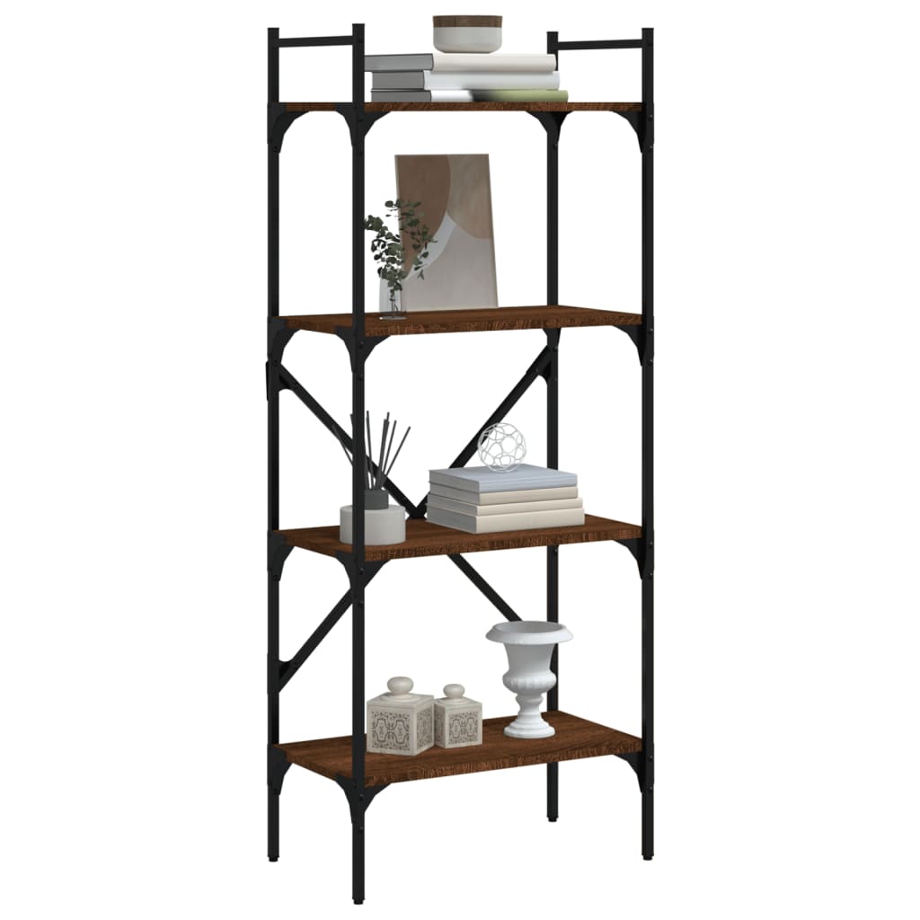 vidaXL Bücherregal 4 Fächer Braun Eiche 56x31,5x138,5 cm Holzwerkstoff
