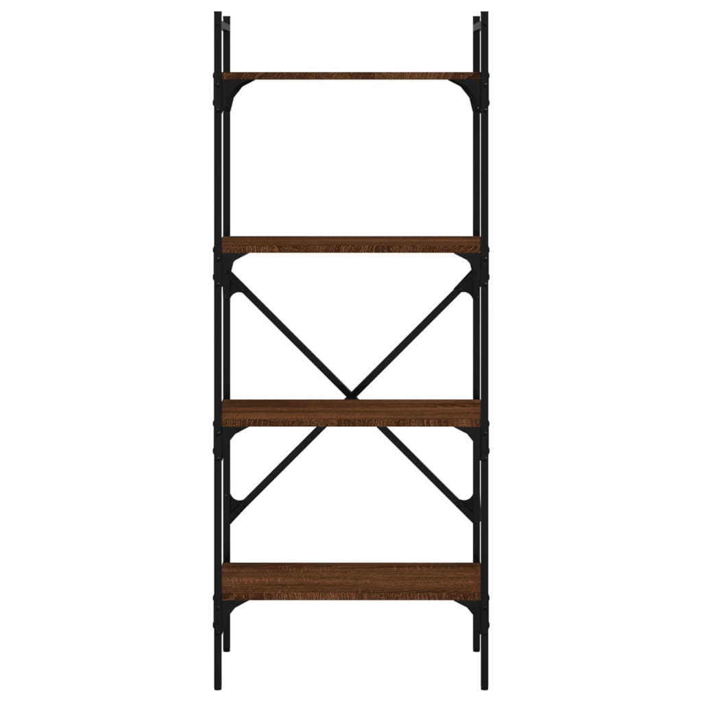 vidaXL Bücherregal 4 Fächer Braun Eiche 56x31,5x138,5 cm Holzwerkstoff